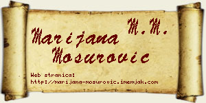 Marijana Mosurović vizit kartica